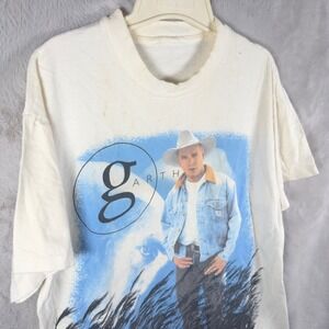 Vintage 1996 Garth Brooks Fresh Horses World Tour Shirt White Mens XL Country